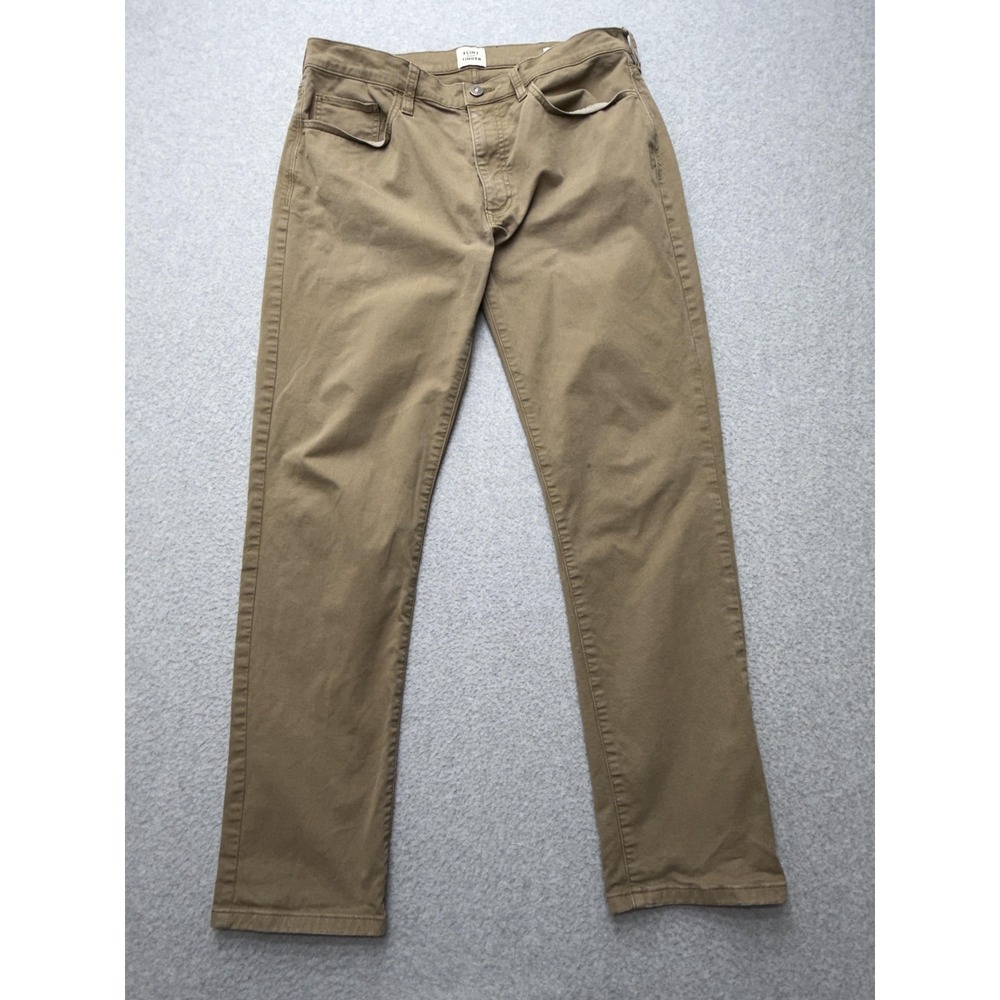 Flint and Tinder Pants Mens 33x30 Khaki Slim Fit Stretch Twill Chino 5 Pocket - Picture 4 of 14